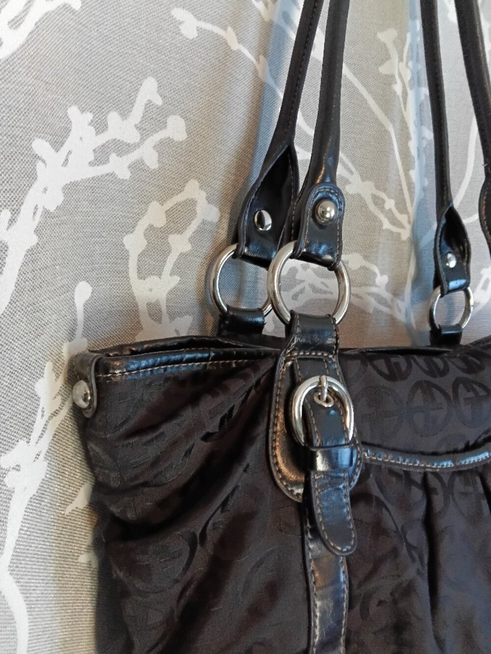 Giani Bernini Black Signature Monogram Jacquard Shoulder Bag - Picture 2 of 12